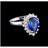 Image 1 : 3.24 ctw Tanzanite and Diamond Ring - 14KT White Gold