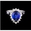 Image 2 : 3.24 ctw Tanzanite and Diamond Ring - 14KT White Gold