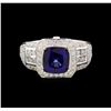 Image 2 : 14KT White Gold 3.23 ctw Sapphire and Diamond Ring