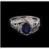 Image 2 : 14KT White Gold 1.51 ctw Sapphire and Diamond Ring