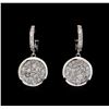 Image 1 : 1.22 ctw Diamond Dangle Earrings - 14KT White Gold