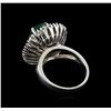 Image 3 : 14KT White Gold 3.16 ctw Emerald and Diamond Ring