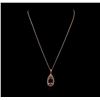 Image 2 : 8.52 ctw Morganite and Diamond Pendant - 14KT Rose Gold