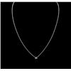 Image 2 : 14KT White Gold 0.20 ctw Diamond Solitaire Necklace