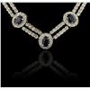 Image 1 : 14KT White Gold 15.64 ctw Sapphire and Diamond Necklace