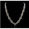 Image 2 : 14KT White Gold 15.64 ctw Sapphire and Diamond Necklace