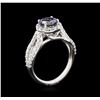 Image 3 : 1.45 ctw Tanzanite and Diamond Ring - 14KT White Gold