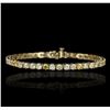 Image 1 : 7.20 ctw Diamond Tennis Bracelet - 14KT Yellow Gold
