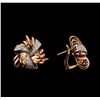 Image 2 : 14KT Rose Gold 0.50 ctw Diamond Earrings