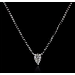 14KT White Gold 0.38 ctw Diamond Solitaire Necklace