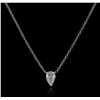 Image 1 : 14KT White Gold 0.38 ctw Diamond Solitaire Necklace