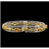 Image 2 : 14KT Yellow Gold 6.56 ctw Yellow Sapphire and Diamond Bracelet