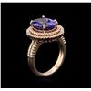 Image 3 : 4.92 ctw Tanzanite and Diamond Ring - 14KT Rose Gold