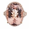 Image 1 : 17.63 ctw Morganite and Diamond Ring - 14KT Rose Gold