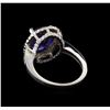 Image 3 : 3.65 ctw Tanzanite and Diamond Ring - 14KT White Gold