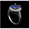 Image 4 : 3.65 ctw Tanzanite and Diamond Ring - 14KT White Gold