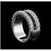 Image 2 : 0.96 ctw Blue Sapphire and Diamond Ring - 14KT White Gold