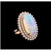 Image 1 : 16.01 ctw Opal and Diamond Ring - 14KT Rose Gold