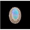 Image 2 : 16.01 ctw Opal and Diamond Ring - 14KT Rose Gold