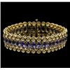 Image 1 : 14KT Yellow Gold 20.84 ctw Tanzanite and Diamond Bracelet