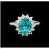 Image 2 : 2.63 ctw Apatite and Diamond Ring - 14KT White Gold