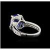 Image 3 : 18KT White Gold 3.06 ctw Tanzanite and Diamond Ring