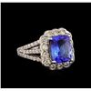 Image 1 : 14KT White Gold 3.21 ctw Tanzanite and Diamond Ring