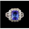 Image 2 : 14KT White Gold 3.21 ctw Tanzanite and Diamond Ring