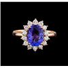 Image 2 : 14KT Rose Gold 2.06 ctw Tanzanite and Diamond Ring