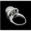 Image 3 : Pearl and Diamond Ring - 14KT White Gold