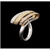 Image 3 : 18KT Tri-Color Gold 0.98 ctw Diamond Ring