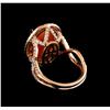 Image 3 : 6.62 ctw Coral and Diamond Ring - 14KT Rose Gold