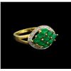 Image 1 : 1.53 ctw Emerald and Diamond Ring - 10KT Yellow Gold