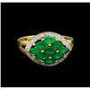 Image 2 : 1.53 ctw Emerald and Diamond Ring - 10KT Yellow Gold