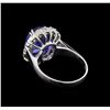 Image 3 : 3.58 ctw Tanzanite and Diamond Ring - 14KT White Gold