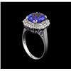Image 4 : 3.58 ctw Tanzanite and Diamond Ring - 14KT White Gold