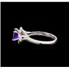 Image 3 : 14KT White Gold 1.11 ctw Tanzanite and Diamond Ring