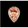 Image 2 : 14KT Rose Gold 19.63 ctw GIA Certified Morganite and Diamond Ring