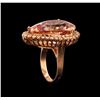 Image 4 : 14KT Rose Gold 19.63 ctw GIA Certified Morganite and Diamond Ring