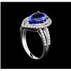 Image 4 : 14KT White Gold 3.01 ctw Tanzanite and Diamond Ring