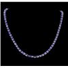 Image 1 : 33.50 ctw Tanzanite Necklace - 14KT White Gold