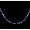 Image 2 : 33.50 ctw Tanzanite Necklace - 14KT White Gold