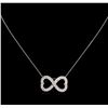 Image 2 : 0.60 ctw Diamond Infinity Pendant With Chain - 14KT White Gold
