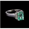 Image 1 : 2.77 ctw Emerald and Diamond Ring - 14KT White Gold