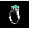 Image 4 : 2.77 ctw Emerald and Diamond Ring - 14KT White Gold