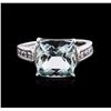 Image 2 : 14KT White Gold 5.70 ctw Aquamarine and Diamond Ring