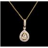 Image 1 : 1.49 ctw Yellow Diamond Pendant With Chain - 14KT White Gold