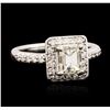Image 1 : 14KT White Gold EGL USA Certified 1.36 ctw Diamond Ring