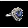 Image 1 : 5.38 ctw Tanzanite and Diamond Ring - 14KT White Gold