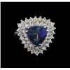 Image 2 : 5.38 ctw Tanzanite and Diamond Ring - 14KT White Gold